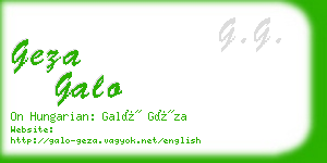 geza galo business card